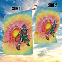 Lithuania Basketball Custom Garden Flag 100th Anniversary Skeleton Colorful Tie Dye - Wonder Print Shop