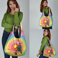 Lithuania Basketball Custom Grocery Bag 100th Anniversary Skeleton Colorful Tie Dye - Wonder Print Shop