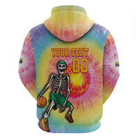 Lithuania Basketball Custom Hoodie 100th Anniversary Skeleton Colorful Tie Dye - Wonder Print Shop