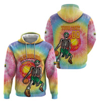 Lithuania Basketball Custom Hoodie 100th Anniversary Skeleton Colorful Tie Dye - Wonder Print Shop