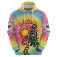 Lithuania Basketball Custom Hoodie 100th Anniversary Skeleton Colorful Tie Dye - Wonder Print Shop