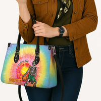 Lithuania Basketball Custom Leather Bag 100th Anniversary Skeleton Colorful Tie Dye - Wonder Print Shop