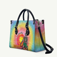 Lithuania Basketball Custom Leather Bag 100th Anniversary Skeleton Colorful Tie Dye - Wonder Print Shop