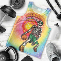 Lithuania Basketball Custom Men Tank Top 100th Anniversary Skeleton Colorful Tie Dye - Wonder Print Shop
