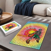 Lithuania Basketball Custom Puzzle 100th Anniversary Skeleton Colorful Tie Dye - Wonder Print Shop