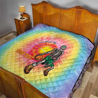 Lithuania Basketball Custom Quilt 100th Anniversary Skeleton Colorful Tie Dye - Wonder Print Shop