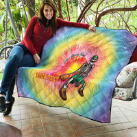 Lithuania Basketball Custom Quilt 100th Anniversary Skeleton Colorful Tie Dye - Wonder Print Shop