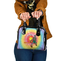 Lithuania Basketball Custom Shoulder Handbag 100th Anniversary Skeleton Colorful Tie Dye - Wonder Print Shop