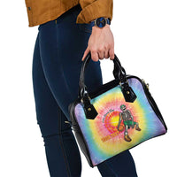 Lithuania Basketball Custom Shoulder Handbag 100th Anniversary Skeleton Colorful Tie Dye - Wonder Print Shop