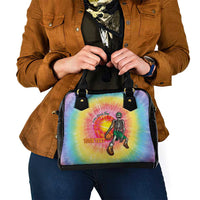Lithuania Basketball Custom Shoulder Handbag 100th Anniversary Skeleton Colorful Tie Dye - Wonder Print Shop