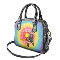 Lithuania Basketball Custom Shoulder Handbag 100th Anniversary Skeleton Colorful Tie Dye - Wonder Print Shop