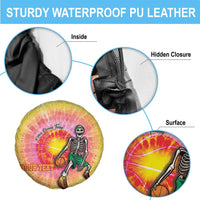 Lithuania Basketball Custom Spare Tire Cover 100th Anniversary Skeleton Colorful Tie Dye - Wonder Print Shop