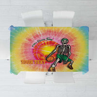 Lithuania Basketball Custom Tablecloth 100th Anniversary Skeleton Colorful Tie Dye - Wonder Print Shop