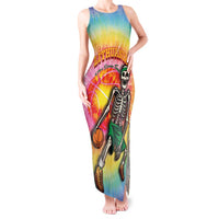 Lithuania Basketball Custom Tank Maxi Dress 100th Anniversary Skeleton Colorful Tie Dye - Wonder Print Shop