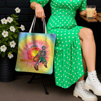 Lithuania Basketball Custom Tote Bag 100th Anniversary Skeleton Colorful Tie Dye - Wonder Print Shop