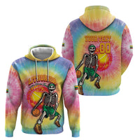Lithuania Basketball Custom Zip Hoodie 100th Anniversary Skeleton Colorful Tie Dye - Wonder Print Shop