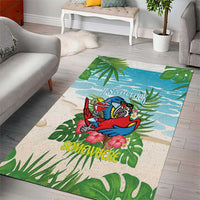 Guyana Christmas Area Rug Chilling Macaw It's 5 o'clock Somewhere - Wonder Print Shop