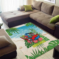 Guyana Christmas Area Rug Chilling Macaw It's 5 o'clock Somewhere - Wonder Print Shop