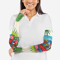 Guyana Christmas Arm Sleeves Chilling Macaw It's 5 o'clock Somewhere - Wonder Print Shop