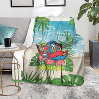 Guyana Christmas Blanket Chilling Macaw It's 5 o'clock Somewhere - Wonder Print Shop