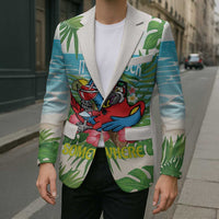 Guyana Christmas Blazer Chilling Macaw It's 5 o'clock Somewhere - Wonder Print Shop