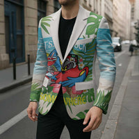Guyana Christmas Blazer Chilling Macaw It's 5 o'clock Somewhere - Wonder Print Shop
