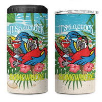 Guyana Christmas 4 in 1 Can Cooler Tumbler Chilling Macaw It's 5 o'clock Somewhere - Wonder Print Shop