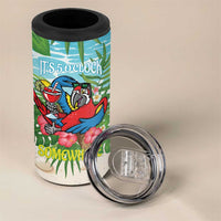 Guyana Christmas 4 in 1 Can Cooler Tumbler Chilling Macaw It's 5 o'clock Somewhere - Wonder Print Shop