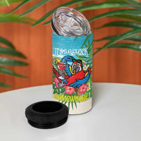 Guyana Christmas 4 in 1 Can Cooler Tumbler Chilling Macaw It's 5 o'clock Somewhere - Wonder Print Shop