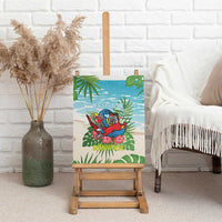 Guyana Christmas Canvas Wall Art Chilling Macaw It's 5 o'clock Somewhere - Wonder Print Shop