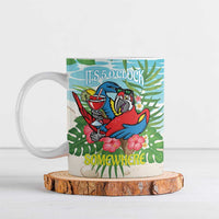 Guyana Christmas Ceramic Mug Chilling Macaw It's 5 o'clock Somewhere - Wonder Print Shop