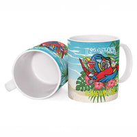 Guyana Christmas Ceramic Mug Chilling Macaw It's 5 o'clock Somewhere - Wonder Print Shop