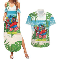 Guyana Christmas Couples Matching Summer Maxi Dress and Hawaiian Shirt Chilling Macaw It's 5 o'clock Somewhere - Wonder Print Shop