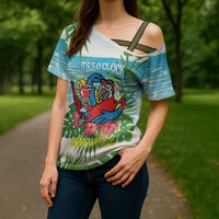 Guyana Christmas Cross Shoulder Shirt Chilling Macaw It's 5 o'clock Somewhere - Wonder Print Shop