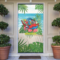 Guyana Christmas Door Cover Chilling Macaw It's 5 o'clock Somewhere - Wonder Print Shop