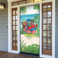 Guyana Christmas Door Cover Chilling Macaw It's 5 o'clock Somewhere - Wonder Print Shop