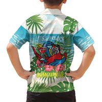 Guyana Christmas Family Matching Puletasi and Hawaiian Shirt Chilling Macaw It's 5 o'clock Somewhere - Wonder Print Shop