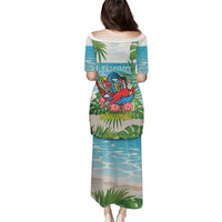 Guyana Christmas Family Matching Puletasi and Hawaiian Shirt Chilling Macaw It's 5 o'clock Somewhere - Wonder Print Shop