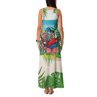Guyana Christmas Family Matching Tank Maxi Dress and Hawaiian Shirt Chilling Macaw It's 5 o'clock Somewhere - Wonder Print Shop
