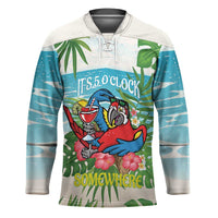 Guyana Christmas Hockey Jersey Chilling Macaw It's 5 o'clock Somewhere - Wonder Print Shop
