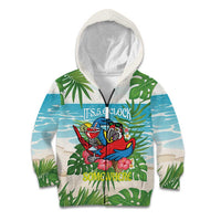 Guyana Christmas Kid Hoodie Chilling Macaw It's 5 o'clock Somewhere - Wonder Print Shop
