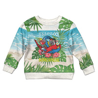 Guyana Christmas Kid Ugly Christmas Sweater Chilling Macaw It's 5 o'clock Somewhere - Wonder Print Shop