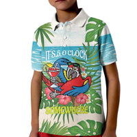 Guyana Christmas Kid Polo Shirt Chilling Macaw It's 5 o'clock Somewhere - Wonder Print Shop