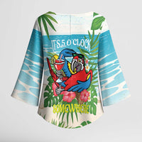 Guyana Christmas Kimono Sleeve Blouse Chilling Macaw It's 5 o'clock Somewhere - Wonder Print Shop