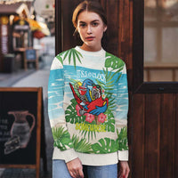 Guyana Christmas Ugly Christmas Sweater Chilling Macaw It's 5 o'clock Somewhere - Wonder Print Shop