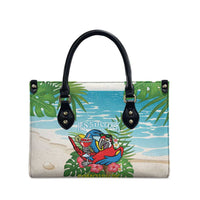 Guyana Christmas Leather Bag Chilling Macaw It's 5 o'clock Somewhere - Wonder Print Shop