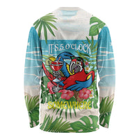Guyana Christmas Long Sleeve Shirt Chilling Macaw It's 5 o'clock Somewhere - Wonder Print Shop