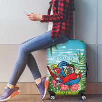 Guyana Christmas Luggage Cover Chilling Macaw It's 5 o'clock Somewhere - Wonder Print Shop