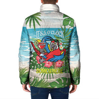 Guyana Christmas Padded Jacket Chilling Macaw It's 5 o'clock Somewhere - Wonder Print Shop