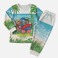 Guyana Christmas Pajama Set Chilling Macaw It's 5 o'clock Somewhere - Wonder Print Shop